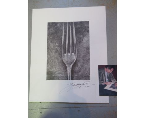 Robert Carlos Clarke signed print ' Fork ', together with a calendar illustrated by the artist 