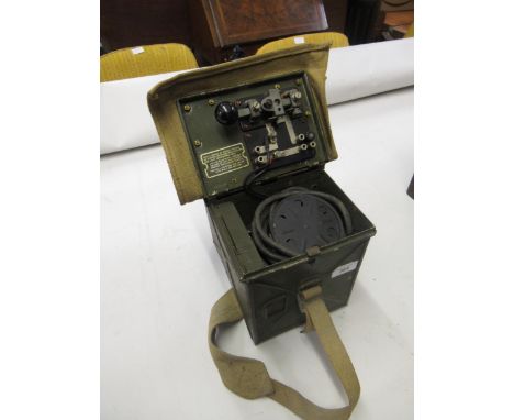 WWII field correspondence kit with morse code and lamp signalling in original tin and canvas case 