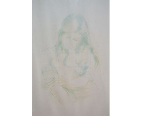 Andrew Vicari, artist signed Limited Edition lithograph ' Lafille du Var ' portrait of a girl, No.82 of 125, 32ins x 24ins, f