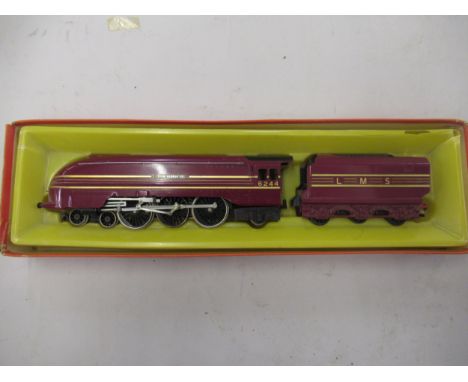 Boxed Hornby railway engine and tender, King George VI 