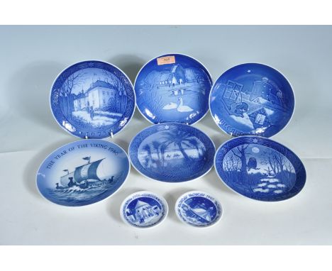 A collection of six vintage 20th century Royal Copenhagen Danish ceramic commemorative plates to include: The year Of The Vik