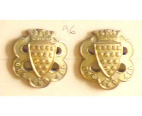 British WWII Duke of Cornwall's Light Infantry Collar Badges(Brass,lugs)