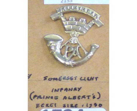 British Regiment - Light Infantry-Prince Albert's - Beret Badge (c.1950), w/m