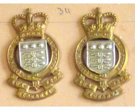 Royal Army Ordnance Corps Collar Badge Pair- Corps-QC, Bi-Metal - Pair