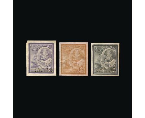 Bradbury Wilkinson Collection : DUMMY STAMPS: KING EDWARD VII &amp; BATTLESHIP 2D design, letter press plate proof in black b