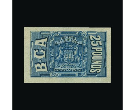 Bradbury Wilkinson Collection : NYASALAND: Revenue 1891 £25 blue imperf, superb mint, a rarity with gum. (image available)