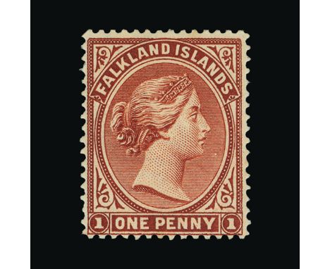 Bradbury Wilkinson Collection : (SG 11) FALKLAND ISLANDS: 1891 1d red-brown, fine mint. Cat £350 (image available)
