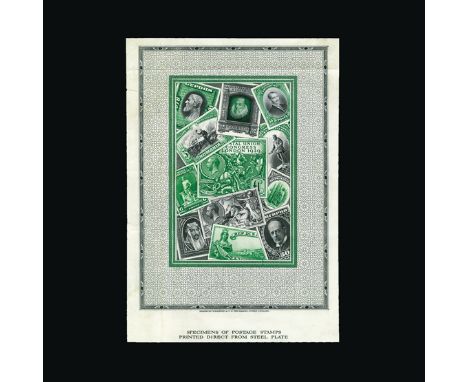 Bradbury Wilkinson Collection : DUMMY STAMPS: Possibly the ultimate- showing portions of twelve stamps incl. 1929 PUC £1, 2s.