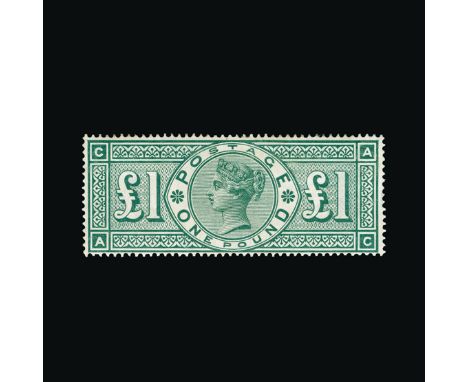 Great Britain - QV (surface printed) : (SG 212) 1891 £1 green, AC, small gum crease at bottom, h/r, fresh m.m. Cat £4000 (ima