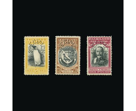 Bradbury Wilkinson Collection : (SG 127/138s) FALKLAND ISLANDS: 1933 Centenary, perf. 'SPECIMEN', most without gum, lovely fr