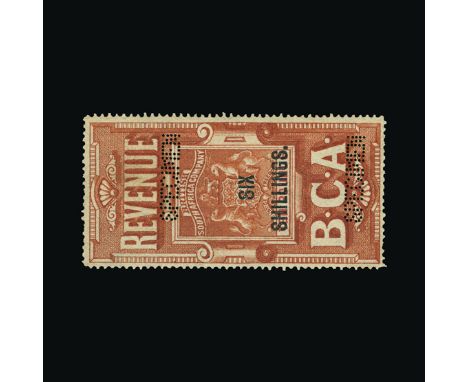 Bradbury Wilkinson Collection : NYASALAND: Revenue 1893 surcharged set (Barefot 12/15), perf. 'SPECIMEN', fine with large par
