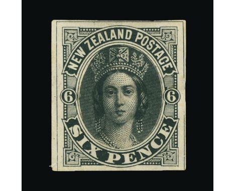 Bradbury Wilkinson Collection : NEW ZEALAND: 1874 'Nova Scotia' head essays, imperforate proofs in green, brown (showing head