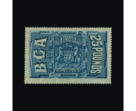 Bradbury Wilkinson Collection : NYASALAND: Revenue 1891 £25 blue perforated, fine unused without gum as always found from the