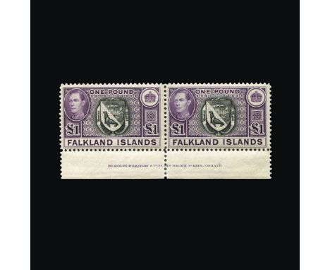 Bradbury Wilkinson Collection : (SG 146/163) FALKLAND ISLANDS: 1938-50 complete set in matching lower marginal full imprint p