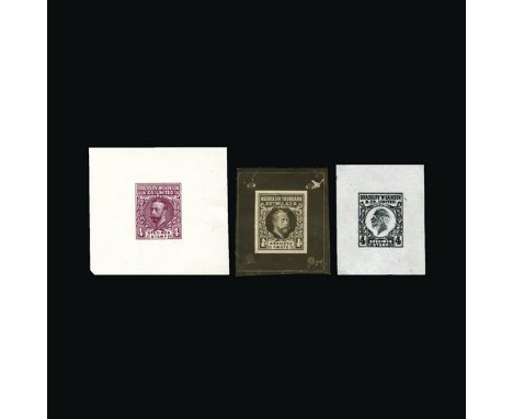 Bradbury Wilkinson Collection : DUMMY STAMPS: KING GEORGE FIFTH circa 1911 Specimen Stamp '4', with original enlarged artwork