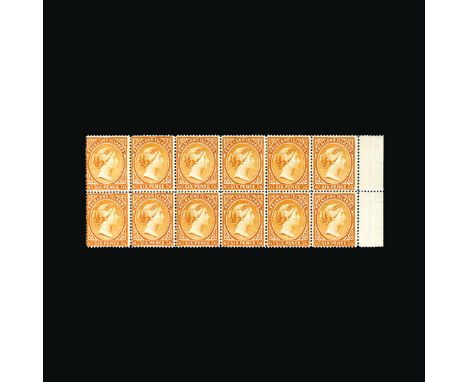 Bradbury Wilkinson Collection : FALKLAND ISLANDS: 1891-1902 6d orange-yellow, watermark reversed, a rare right marginal horiz