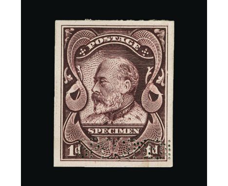 Bradbury Wilkinson Collection : CANADA HEAD ESSAY: King Edward VII 1d 'SPECIMEN', recess printed in brown, a scarce imperfora