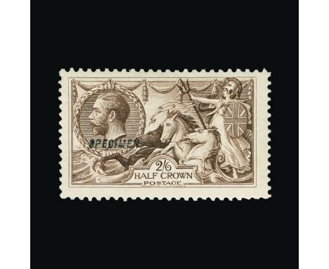 Bradbury Wilkinson Collection : GREAT BRITAIN: 1918-19 Seahorse 2s.6d 'SPECIMEN' type 23 overprint, very fine mint, with Roya