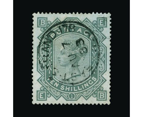 Great Britain - QV (surface printed) : (SG 131) 1867-83 wmk Anchor blued paper 10s grey-green, EB, well centred, light 1883 c