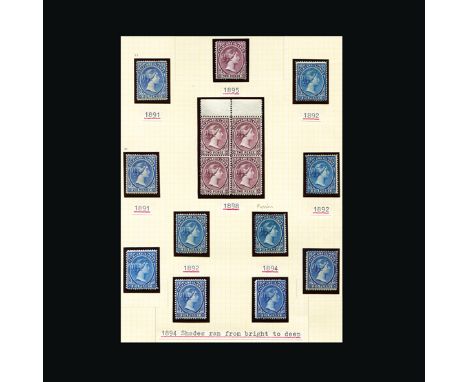 Bradbury Wilkinson Collection : FALKLAND ISLANDS: 1891-1902 collection of fine mint shades with printing dates identified, wi