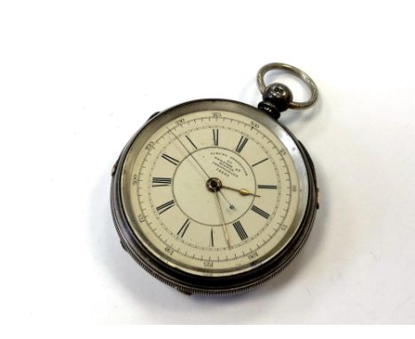 A large silver chronograph numbered 74491 by Samuel Greenough of Bolton  CONDITION REPORT: In going order. 