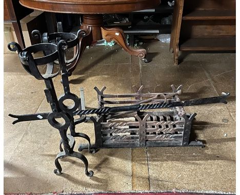 A set of Victorian fire iron tools.
