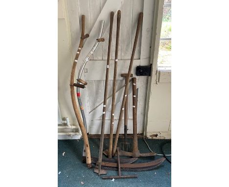 A various of agricultural and gardening tools