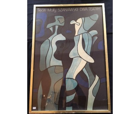 Two vintage Polish theatre advertising posters: Dwa Teatry, after Jan Lenica, c.1977; Teatr Powszechny, after Henryk Tomaszew