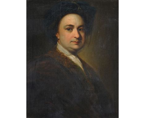 Circle of Jonathan Richardson (British 1665-1745)   Portrait of Matthew Prior (1664-1721), half-length, in a green coat   Oil