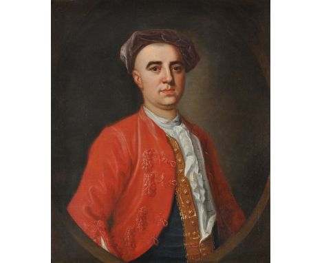Circle of William Aikman (Scottish 1682-1731)   Portrait of a gentleman, half length, in a red coat   Oil on canvas   73.5 x 