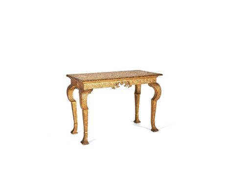 A George I carved and gilt-gesso centre table, circa 1720, in the manner of James Moore, the rectangular top with a central p