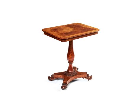 A New Zealand Totara Knot and Hinan wood occasional table, by Johan Marti Levien, second quarter 19th century, the rounded re