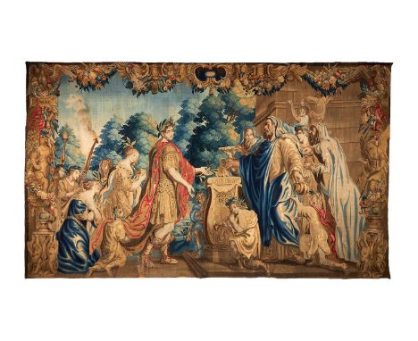 An Antwerp Historical Tapestry, probably by the workshop of Jan Frans Cornelissen or Anna Maria Wauters, The Sacrifice to the