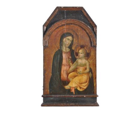 Follower of Simone Martini   The Madonna and Child   Oil on gold ground panel   65 x 36cm (25½ x 14 in.)
