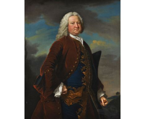 Thomas Hudson (British 1701-1779)   Portrait of Sir Watkin Williams-Wyn 3rd Baronet (1692-1749), three-quarter-length   Oil o