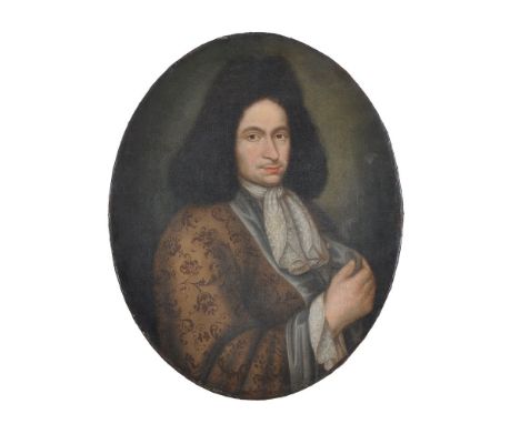 North Italian School (17th century)   Portrait of a gentleman, half-length, in a pale brown embroidered coat   Oil on canvas,