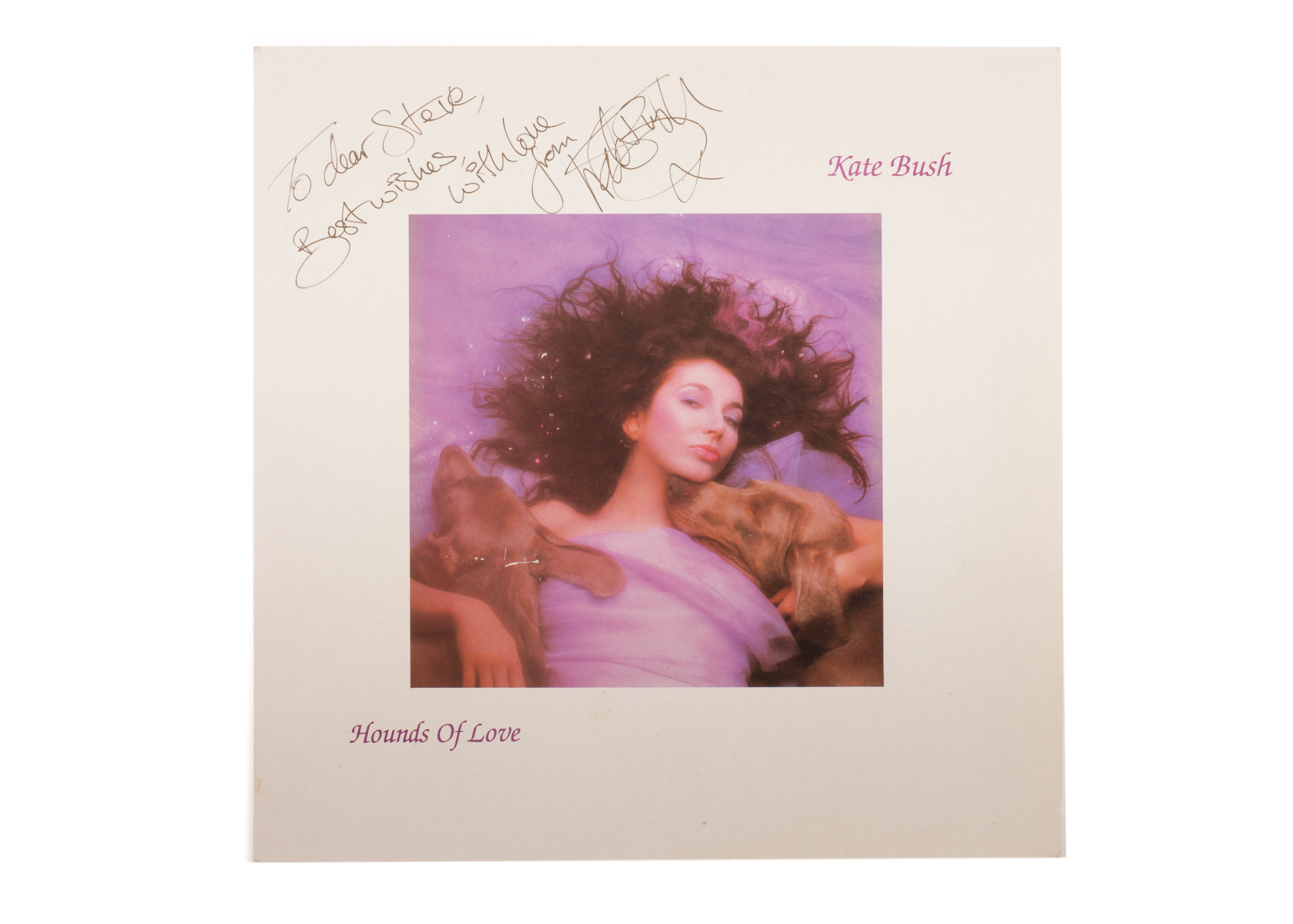 Kate Bush Autograph: Hounds Of Love Album Flat Signed With Dedication ...