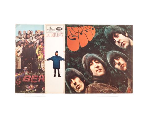 The Beatles: three albums, Rubber Soul - Parlophone PMC 1267 UK 1965 mono album (Loud Cut) 1st press , Help - Parlophone PMC 