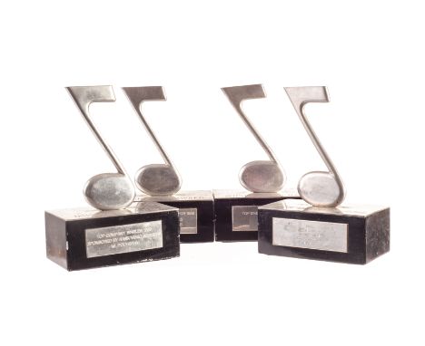 Music Awards: Four different original Music Week Awards 1986-91, awarded to Polygram by the official record industry awards b