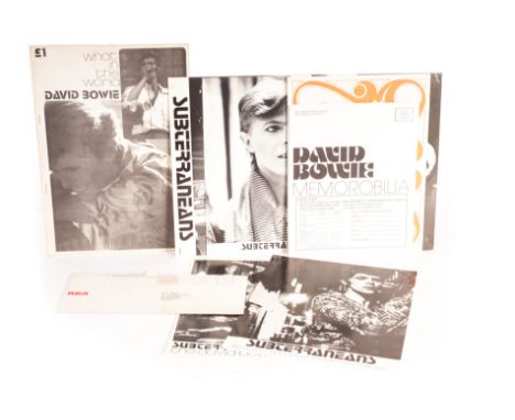 David Bowie: three pieces of original Official International Fan Club material, Certificate (unnamed), newsletter, memorabili