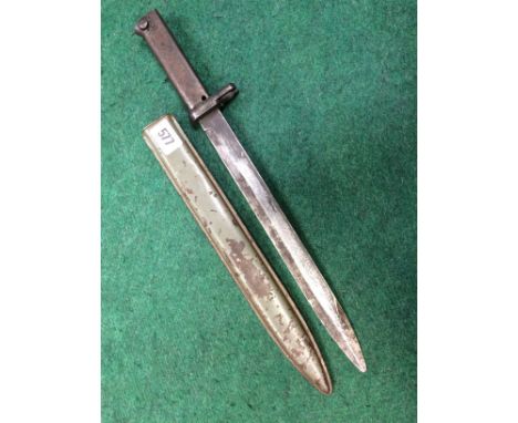 An Erzats German WWI bayonet with scabbard. 