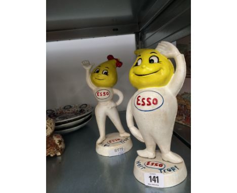 A pair of cold painted iron Esso advertising figures; Herr Tropf and Frau Tropf.