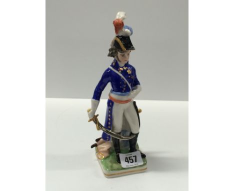 A continental German porcelain study of an Army General entitled Franz Revolut 1789, makers mark TW, model 808.