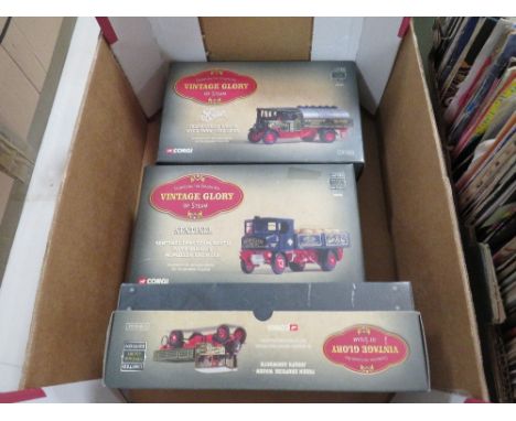 Three boxed Vintage Glory of Steam limited edition 1:50 scale vehicles 2 x Foden wagons and 1X Sentinel wagon
