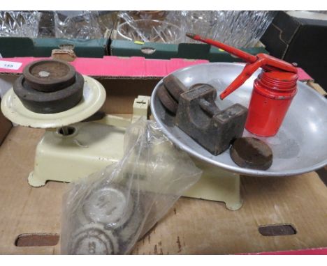 A vintage set of scales and weights