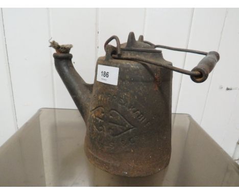 A goose neck oil lamp