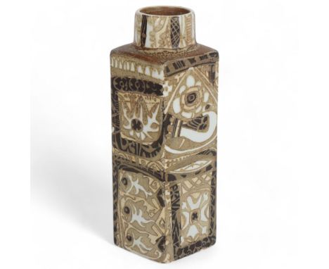 NILS THORSSON for Royal Copenhagen, a Danish 1960s' designed ‘Baca’ Fajance vase, makers marks to base, 6x6cm , height 18cm .
