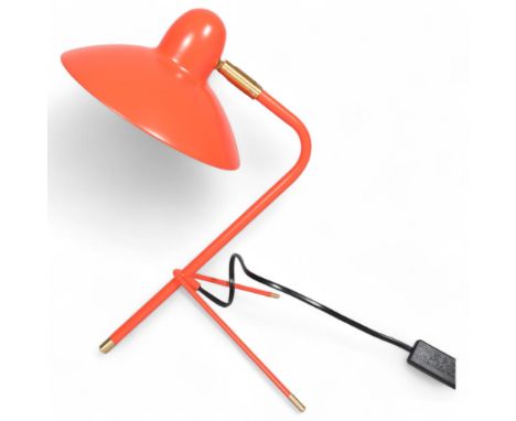 Di Classe, an Arles mid-century style desk lamp by DOMEI ENDO with adjustable red shade, height 37cm . Condition Report: Good