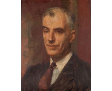  PORTRAIT OF A MAN oil on canvas, unstretched 59 x 50 cm/ 23 1/4 x 19 3/4 in; sold together with a framed portrait of a man P