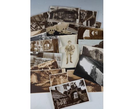 A small quantity of early 20th Century photographic postcards depicting British subjects together with a carte de visite port